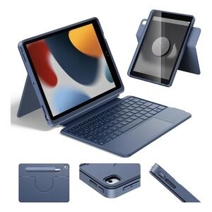 HOU Keyboard Case IPad 10.2 7th 8th 9th Air 3 Pro 10.5 Blue Bluetooth Trackpad
